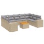 Garden sofa set with beige cushions 10 pieces synthetic rattan by , Garden sets - Ref: Foro24-3257921, Price: 799,19 €, Disco...