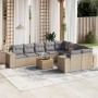 Gartensofa-Set mit beigen Kissen, 10-teilig, synthetisches Rattan von , Gartensets - Ref: Foro24-3257935, Preis: 799,19 €, Ra...