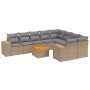 Gartensofa-Set mit beigen Kissen, 10-teilig, synthetisches Rattan von , Gartensets - Ref: Foro24-3257935, Preis: 799,19 €, Ra...