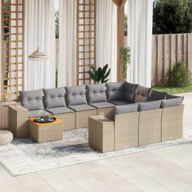 11-teiliges Gartensofa-Set mit beigen synthetischen Rattankissen von , Gartensets - Ref: Foro24-3257963, Preis: 777,39 €, Rab...