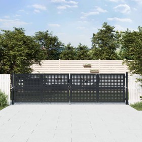 Anthracite gray steel garden gate 400x150 cm by , garden gates - Ref: Foro24-154572, Price: 513,99 €, Discount: %