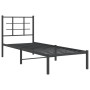 Bed frame with black metal headboard 80x200 cm by , Beds and slatted bases - Ref: Foro24-355552, Price: 64,37 €, Discount: %