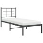 Bed frame with black metal headboard 80x200 cm by , Beds and slatted bases - Ref: Foro24-355552, Price: 64,37 €, Discount: %