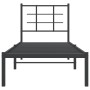 Bed frame with black metal headboard 80x200 cm by , Beds and slatted bases - Ref: Foro24-355552, Price: 64,37 €, Discount: %