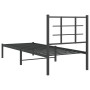 Bed frame with black metal headboard 80x200 cm by , Beds and slatted bases - Ref: Foro24-355552, Price: 64,37 €, Discount: %