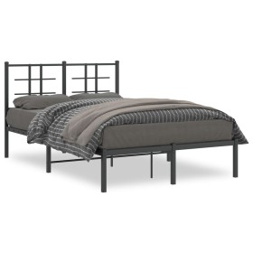 Estructura de cama con cabecero metal negro 120x200 cm de , Camas y somieres - Ref: Foro24-355559, Precio: 97,09 €, Descuento: %