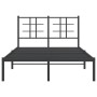 Bed frame with black metal headboard 120x200 cm by , Beds and slatted bases - Ref: Foro24-355559, Price: 96,98 €, Discount: %