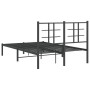 Bed frame with black metal headboard 120x200 cm by , Beds and slatted bases - Ref: Foro24-355559, Price: 96,98 €, Discount: %