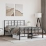 Black metal headboard and footboard bed frame 135x190 cm by , Beds and slatted bases - Ref: Foro24-355578, Price: 112,82 €, D...