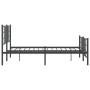 Black metal headboard and footboard bed frame 135x190 cm by , Beds and slatted bases - Ref: Foro24-355578, Price: 112,82 €, D...