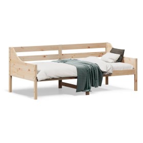 Sofá cama de madera maciza de pino 75x190 cm de , Camas y somieres - Ref: Foro24-842842, Precio: 108,22 €, Descuento: %