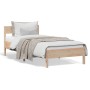 Bed frame with solid pine wood headboard 90x190 cm by , Beds and slatted bases - Ref: Foro24-842778, Price: 80,44 €, Discount: %