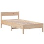 Bed frame with solid pine wood headboard 90x190 cm by , Beds and slatted bases - Ref: Foro24-842778, Price: 80,44 €, Discount: %