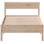 Bed frame with solid pine wood headboard 90x190 cm by , Beds and slatted bases - Ref: Foro24-842778, Price: 80,44 €, Discount: %