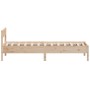 Bed frame with solid pine wood headboard 90x190 cm by , Beds and slatted bases - Ref: Foro24-842778, Price: 80,44 €, Discount: %