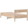 Bed frame with solid pine wood headboard 90x190 cm by , Beds and slatted bases - Ref: Foro24-842778, Price: 80,44 €, Discount: %