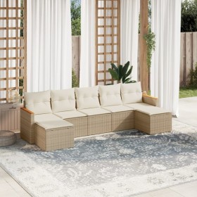 Set aus 7-teiligen Gartensofas und Kissen, synthetisches Rattan, beige von , Gartensets - Ref: Foro24-3226233, Preis: 491,36 ...