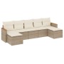 Set aus 7-teiligen Gartensofas und Kissen, synthetisches Rattan, beige von , Gartensets - Ref: Foro24-3226233, Preis: 485,99 ...