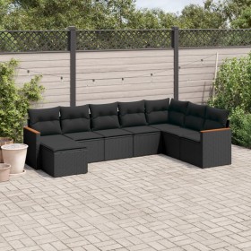 Set aus 8-teiligen Gartensofas und Kissen Kunstrattan schwarz von , Gartensets - Ref: Foro24-3226244, Preis: 480,77 €, Rabatt: %