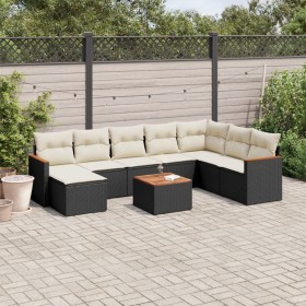 Set aus 8-teiligen Gartensofas und Kissen Kunstrattan schwarz von , Gartensets - Ref: Foro24-3226252, Preis: 527,14 €, Rabatt: %