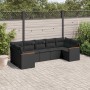 7-teiliges Garten-Esszimmerset und Kissen synthetisches Rattan schwarz von , Gartensets - Ref: Foro24-3226265, Preis: 461,99 ...