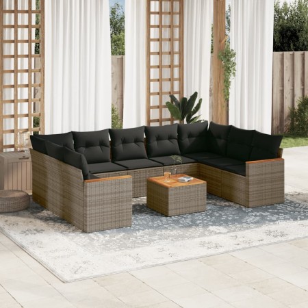 Set mit 10 Gartensofas mit Kissen synthetisches Rattangrau von , Gartensets - Ref: Foro24-3226284, Preis: 618,99 €, Rabatt: %