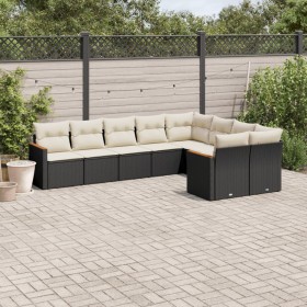 Set aus 8-teiligen Gartensofas und Kissen Kunstrattan schwarz von , Gartensets - Ref: Foro24-3226301, Preis: 544,51 €, Rabatt: %