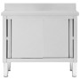 Mesa de trabajo puertas correderas acero inox 100x50x(95-97) de vidaXL, Restauración - Ref: Foro24-51050, Precio: 258,32 €, D...