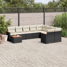 Set Gartensofas 10 Stück Kissen synthetisches Rattan schwarz von , Gartensets - Ref: Foro24-3226315, Preis: 586,63 €, Rabatt: %