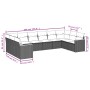 Set Gartensofas 10 Stück Kissen synthetisches Rattan schwarz von , Gartensets - Ref: Foro24-3226322, Preis: 637,19 €, Rabatt: %