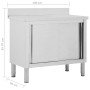 Mesa de trabajo puertas correderas acero inox 100x50x(95-97) de vidaXL, Restauración - Ref: Foro24-51050, Precio: 258,32 €, D...