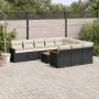 Garden sofa set 11 pieces and black synthetic rattan cushions by , Garden sets - Ref: Foro24-3226343, Price: 688,13 €, Discou...