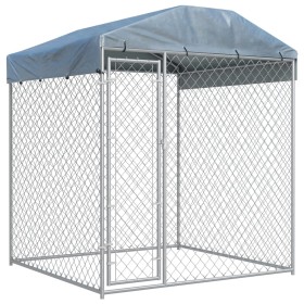 Perrera de exterior con toldo 193x193x225 cm de vidaXL, Casetas y cercados para perros - Ref: Foro24-145026, Precio: 305,61 €...