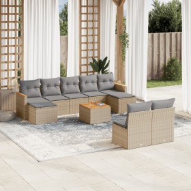 Set Gartensofas mit beigen Kissen 10 Stück synthetisches Rattan von , Gartensets - Ref: Foro24-3226381, Preis: 590,48 €, Raba...