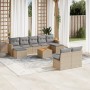 Set Gartensofas mit beigen Kissen 10 Stück synthetisches Rattan von , Gartensets - Ref: Foro24-3226381, Preis: 590,48 €, Raba...