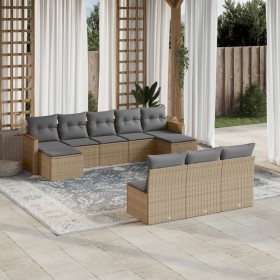 Set Gartensofas mit beigen Kissen 10 Stück synthetisches Rattan von , Gartensets - Ref: Foro24-3226388, Preis: 594,27 €, Raba...