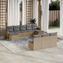 Set Gartensofas mit beigen Kissen 10 Stück synthetisches Rattan von , Gartensets - Ref: Foro24-3226388, Preis: 596,99 €, Raba...