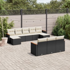 Set de sofás de jardín 10 pzas cojines ratán sintético negro de , Conjuntos de jardín - Ref: Foro24-3226413, Precio: 591,99 €...