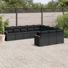 Garden sofa set 11 pieces and black synthetic rattan cushions by , Garden sets - Ref: Foro24-3226426, Price: 650,11 €, Discou...