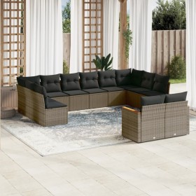 Garden sofa set 12 pieces with gray synthetic rattan cushions by , Garden sets - Ref: Foro24-3226445, Price: 759,80 €, Discou...