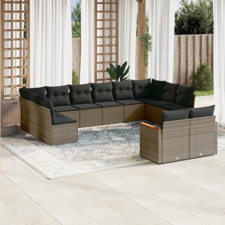 Set mit 12 Gartensofas mit Kissen synthetisches Rattangrau von , Gartensets - Ref: Foro24-3226445, Preis: 785,06 €, Rabatt: %