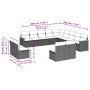 Set of garden sofas with 13 pieces of gray synthetic rattan cushions by , Garden sets - Ref: Foro24-3226487, Price: 834,80 €,...