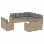 Garden sofa set with beige mixed cushions 11 pieces PE rattan by , Garden sets - Ref: Foro24-3226500, Price: 770,88 €, Discou...