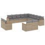 Garden sofa set with beige mixed cushions 13 pieces PE rattan by , Garden sets - Ref: Foro24-3226528, Price: 931,63 €, Discou...