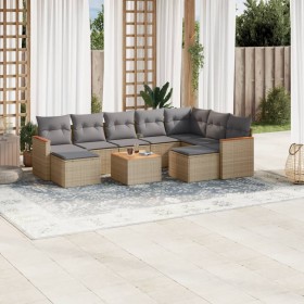 Set Gartensofas mit beigen Kissen 10 Stück synthetisches Rattan von , Gartensets - Ref: Foro24-3226549, Preis: 621,72 €, Raba...