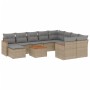 Garden sofa set with beige mixed cushions 11 pieces PE rattan by , Garden sets - Ref: Foro24-3226563, Price: 681,58 €, Discou...