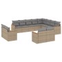 Garden sofa set with beige mixed cushions, 12 pieces, PE rattan. by , Garden sets - Ref: Foro24-3226514, Price: 878,21 €, Dis...