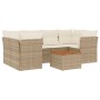 Set aus 7-teiligen Gartensofas und Kissen, synthetisches Rattan, beige von , Gartensets - Ref: Foro24-3255827, Preis: 544,44 ...