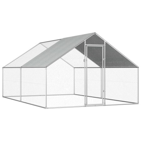 Galvanized steel outdoor chicken coop cage 2.75x4x1.92 m by vidaXL, Cages and habitats for small animals - Ref: Foro24-170789...