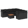 Set aus 8-teiligen Gartensofas und Kissen Kunstrattan schwarz von , Gartensets - Ref: Foro24-3255859, Preis: 580,15 €, Rabatt: %